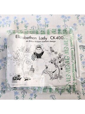 Vintage Erica Wilson Creative Needlework Elizabethan Lady Embroidery Kit 1977